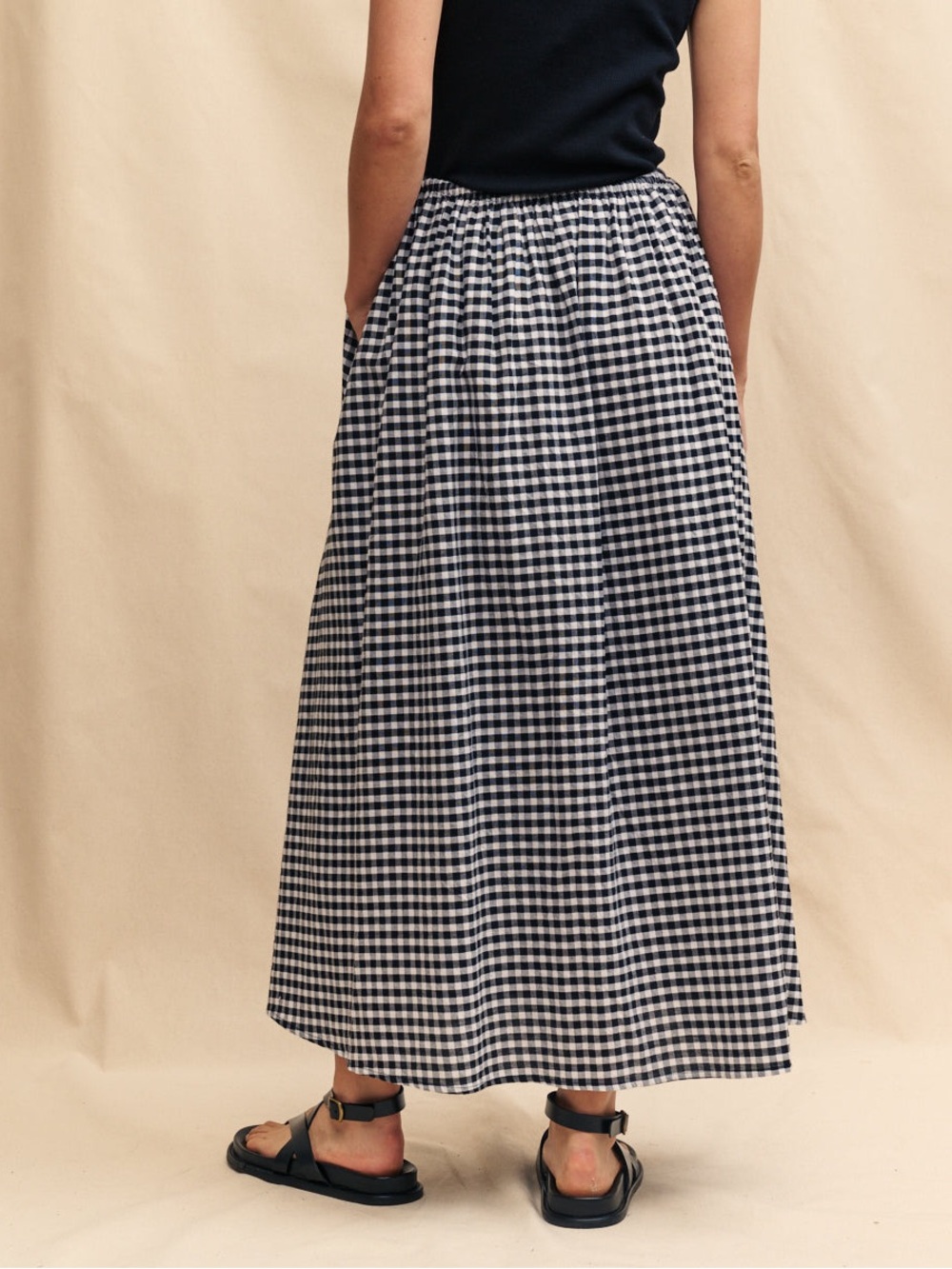Nobody’s Child | Black Gingham Midi Skirt | 12 - Picture 6 of 10